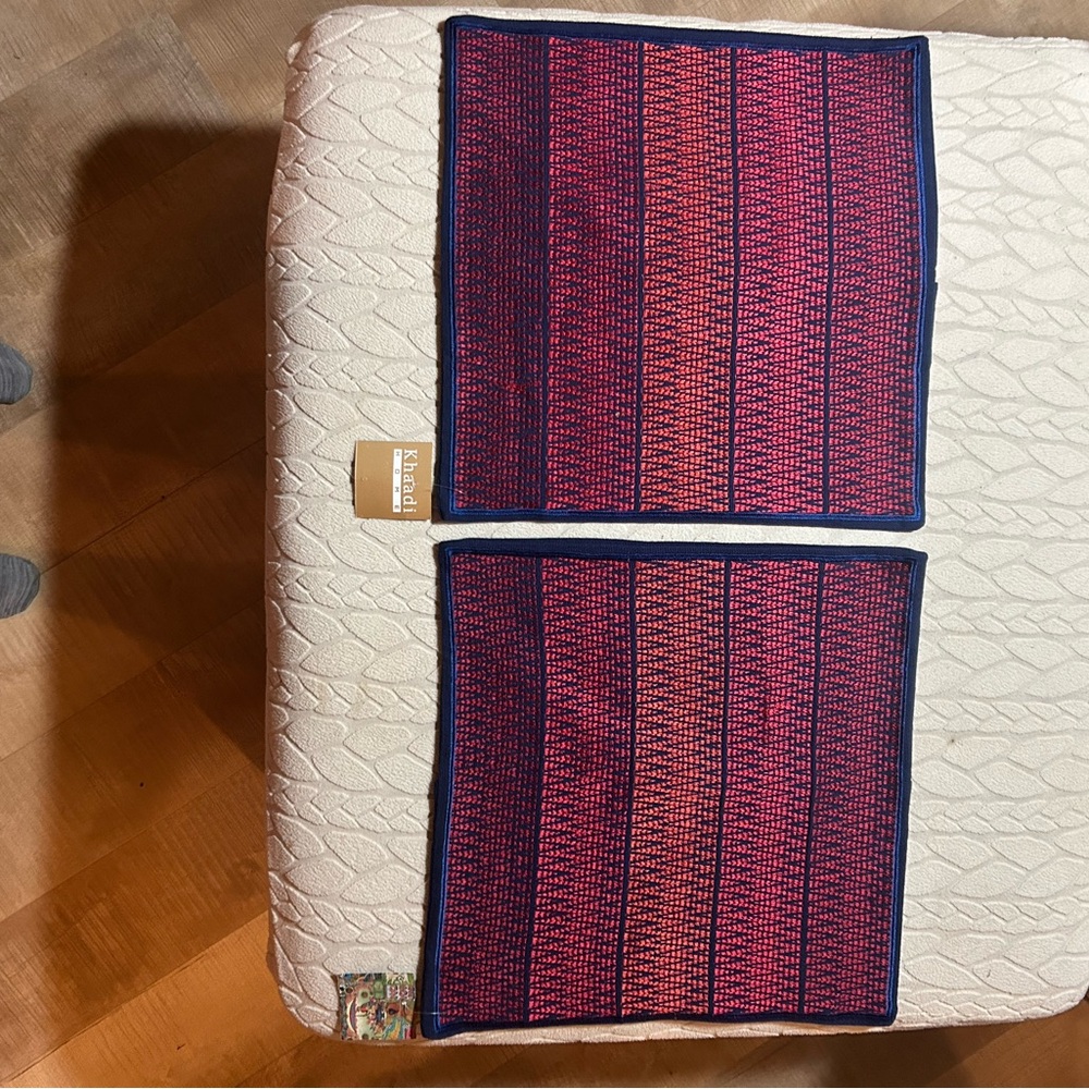 Handcrafted Khaadi Home Red and Blue Accent Pillow Cover Set 1 Floor 2 Sofa